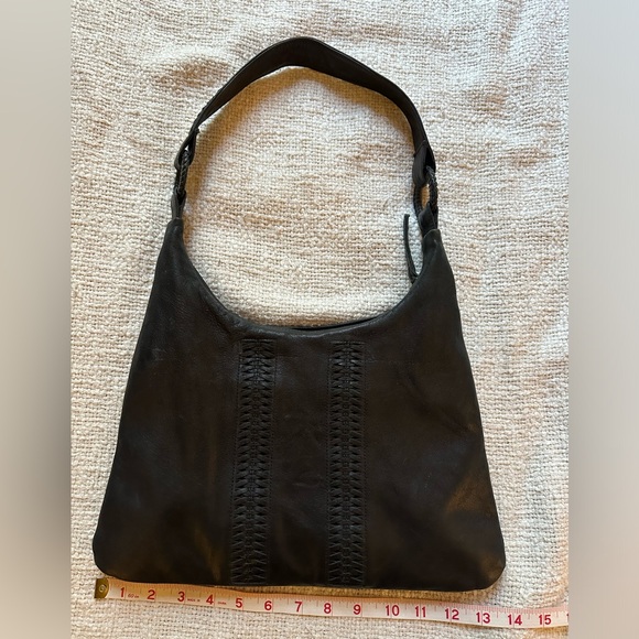 Lilla Lane Black Leather Shoulder Bag Vintage - Picture 10 of 13